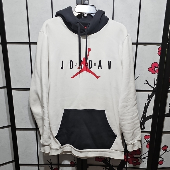 Jordan White and Black Hoodie Size Large - Picture 1 of 9